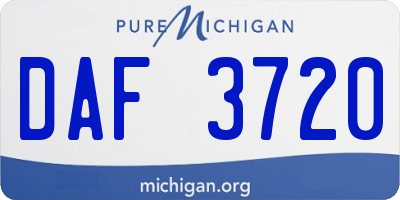 MI license plate DAF3720
