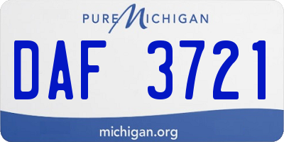 MI license plate DAF3721