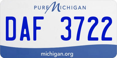 MI license plate DAF3722