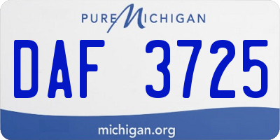 MI license plate DAF3725