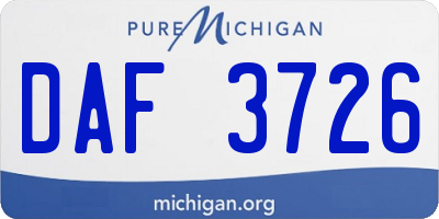 MI license plate DAF3726