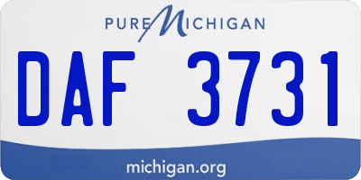 MI license plate DAF3731