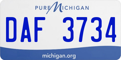 MI license plate DAF3734
