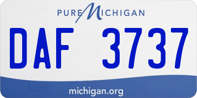 MI license plate DAF3737