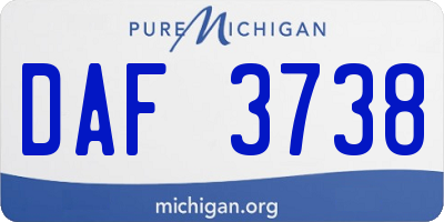 MI license plate DAF3738