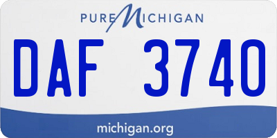 MI license plate DAF3740