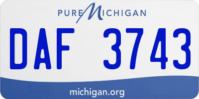 MI license plate DAF3743