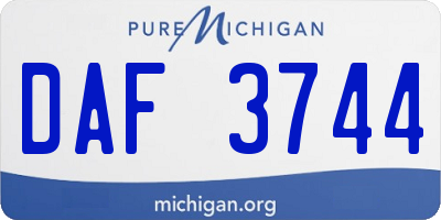 MI license plate DAF3744