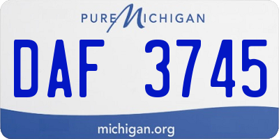 MI license plate DAF3745