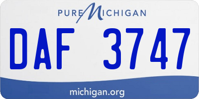 MI license plate DAF3747