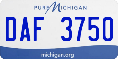 MI license plate DAF3750