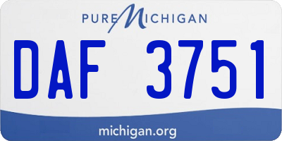 MI license plate DAF3751