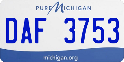 MI license plate DAF3753