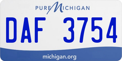 MI license plate DAF3754