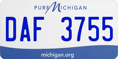MI license plate DAF3755