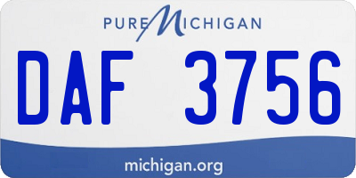 MI license plate DAF3756