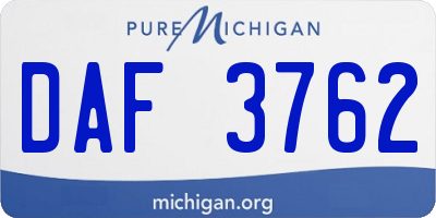 MI license plate DAF3762