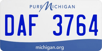 MI license plate DAF3764