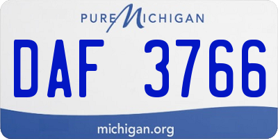 MI license plate DAF3766