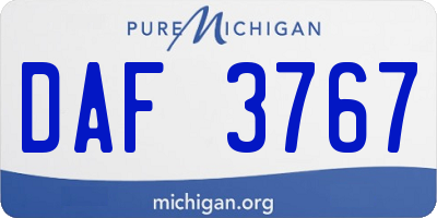 MI license plate DAF3767
