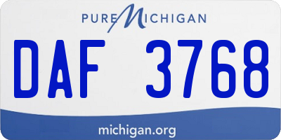 MI license plate DAF3768