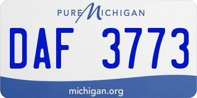 MI license plate DAF3773