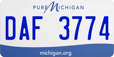 MI license plate DAF3774