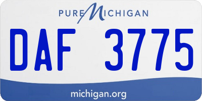 MI license plate DAF3775