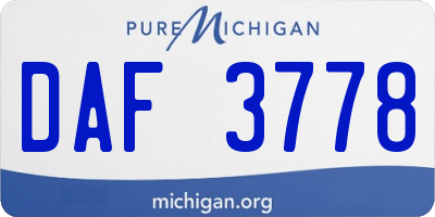 MI license plate DAF3778