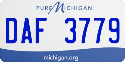 MI license plate DAF3779