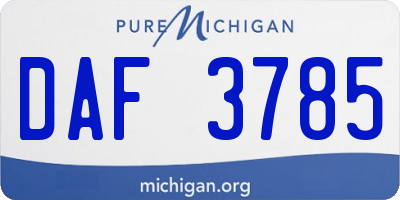 MI license plate DAF3785