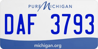 MI license plate DAF3793