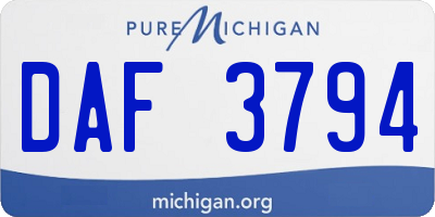 MI license plate DAF3794