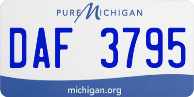 MI license plate DAF3795