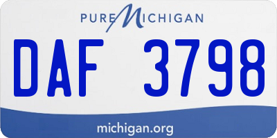 MI license plate DAF3798