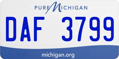 MI license plate DAF3799
