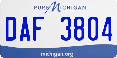 MI license plate DAF3804