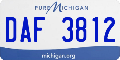 MI license plate DAF3812