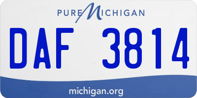 MI license plate DAF3814