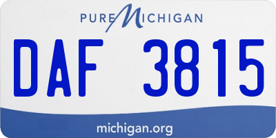 MI license plate DAF3815