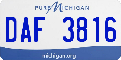 MI license plate DAF3816