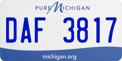 MI license plate DAF3817
