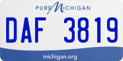 MI license plate DAF3819
