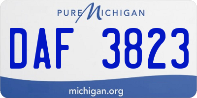 MI license plate DAF3823
