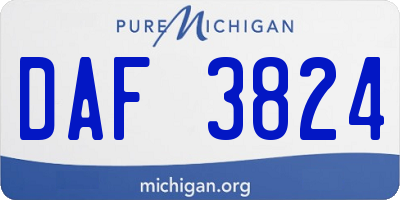 MI license plate DAF3824