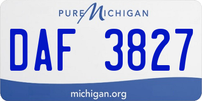 MI license plate DAF3827