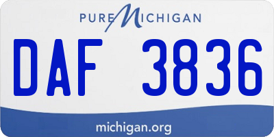 MI license plate DAF3836