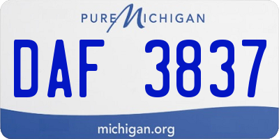 MI license plate DAF3837