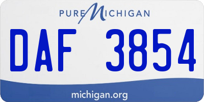 MI license plate DAF3854