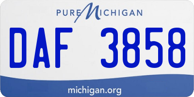 MI license plate DAF3858